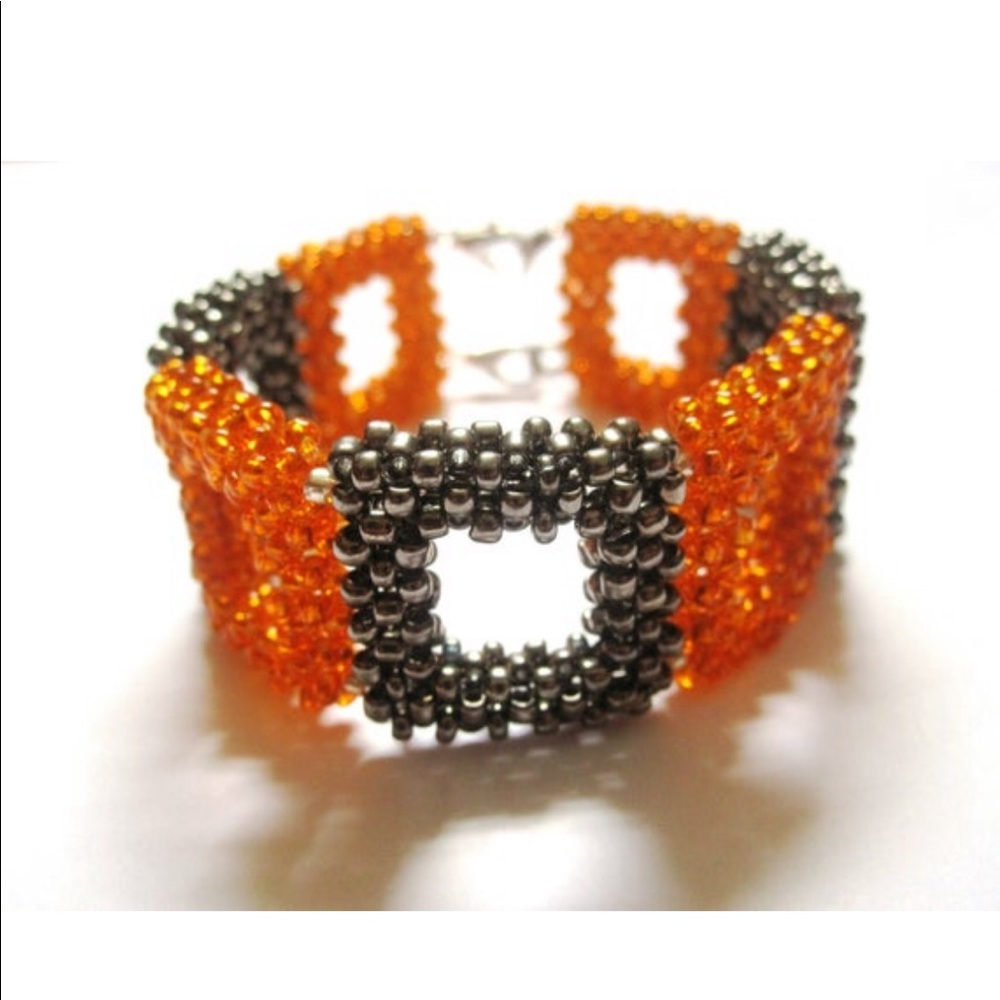 Orange and Silver Boxed Bracelet